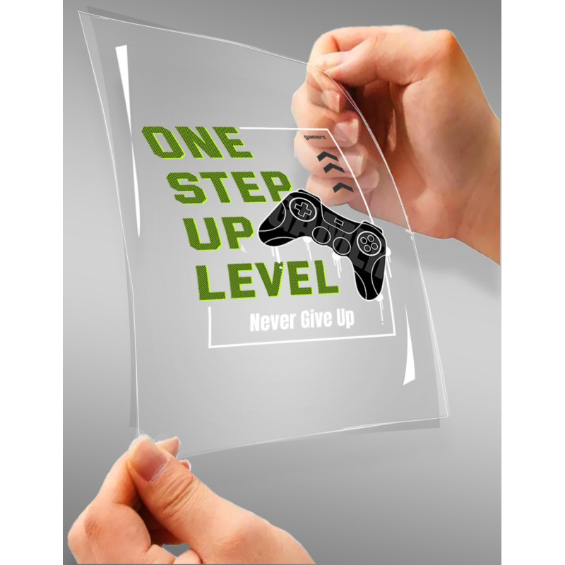 One Step Up Level Never Give Up A4 StickZing