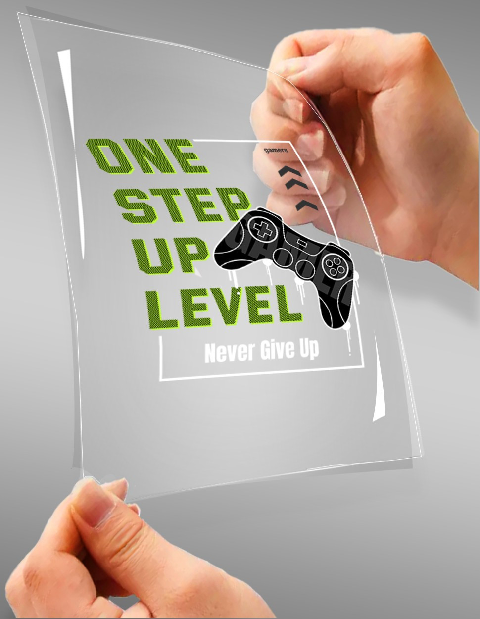 One Step Up Level Never Give Up A4 StickZing